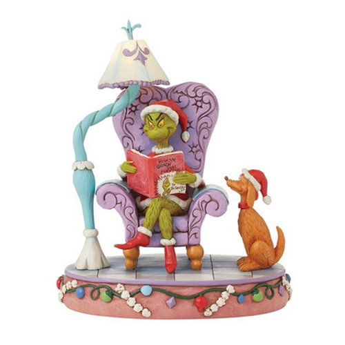 Dr. Seuss Grinch in Chair with Lamp By Jim Shore Statue