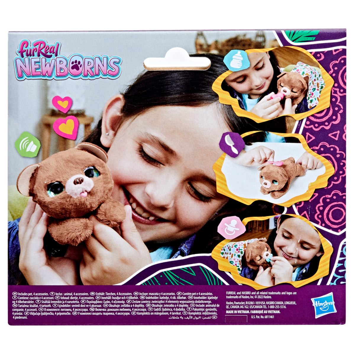 furReal Hasbro Newborns Puppy Interactive Animatronic Plush Toy: Electronic  Pet with Sound Effects and Closing Eyes,for Kids Ages 4 and up