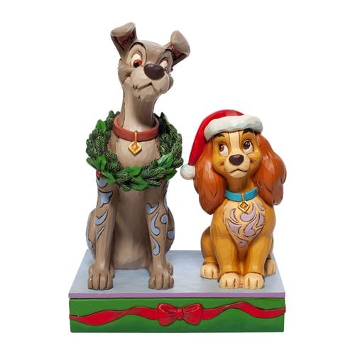 Disney Traditions Lady and the Tramp Christmas Statue by Jim Shore