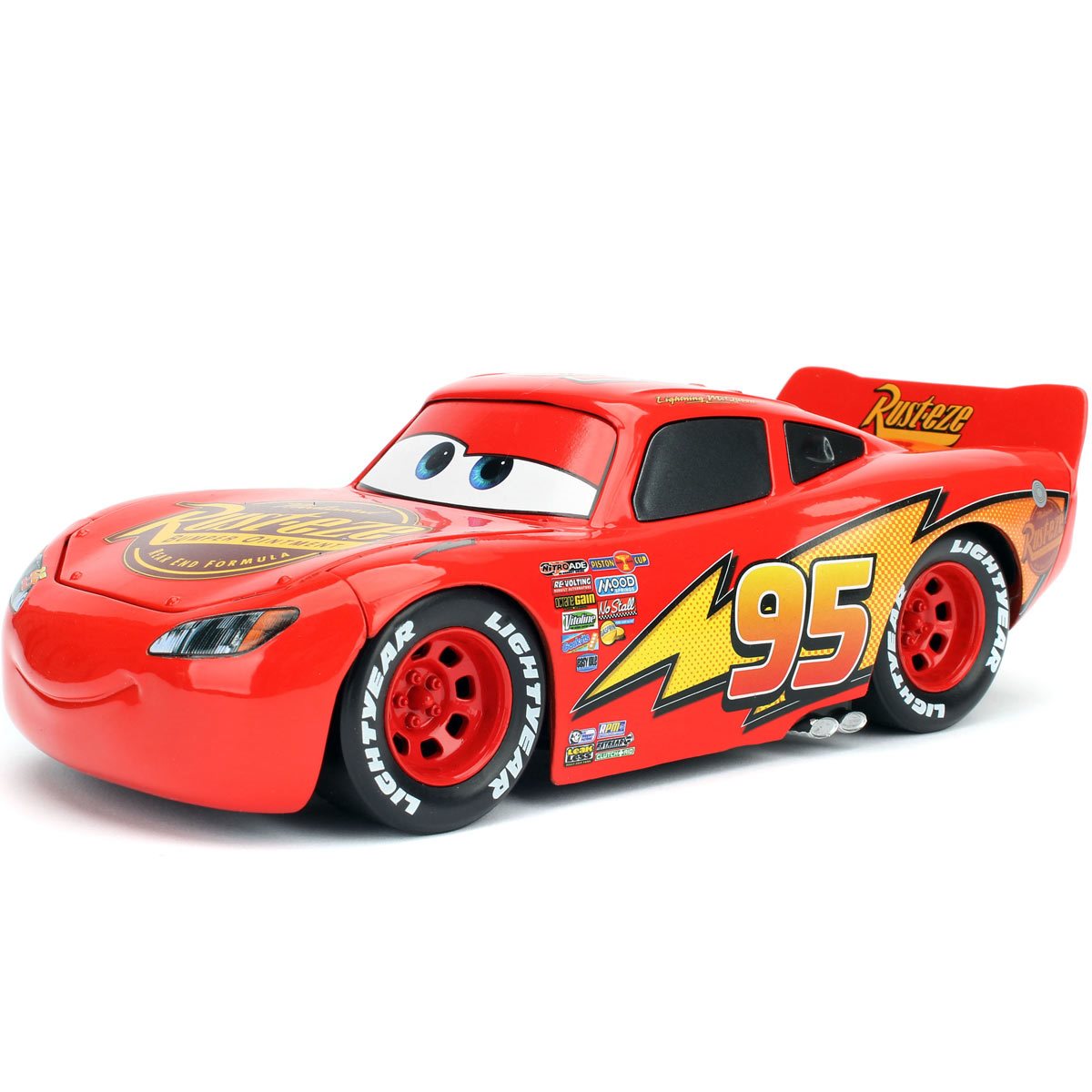 Disney Pixar Cars 1:24 Dinoco Lightning McQueen Die-cast Car with Tire Rack  Play Vehicles 