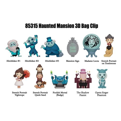 Haunted Mansion 3D Foam Bag Clip Random 6-Pack