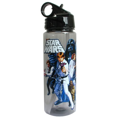 Star Wars IV Water Bottle 20oz Flip Straw Plastic A New Hope NEW 