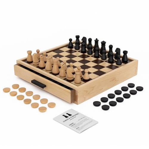 Chess and Checkers Maple Luxe Edition Game