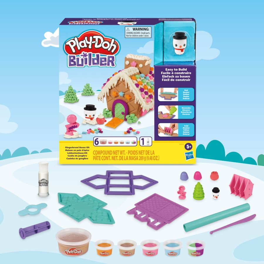 Play-Doh Builder Ice Cream Stand Toy Building Kit for Kids 5 Years and Up  with 8