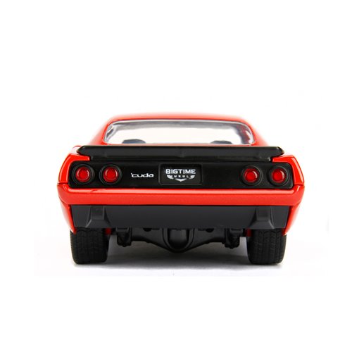 Bigtime Muscle 1973 Plymouth Barracuda Orange 1:24 Scale Die-Cast Metal Vehicle