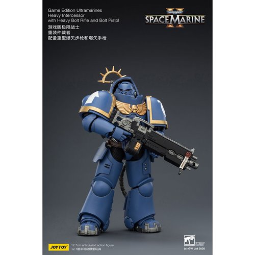 Joy Toy Warhammer 40K Space Marines Game Edition Ultramarines Intercessor Bolt Rifle & Pistol 1:18 S