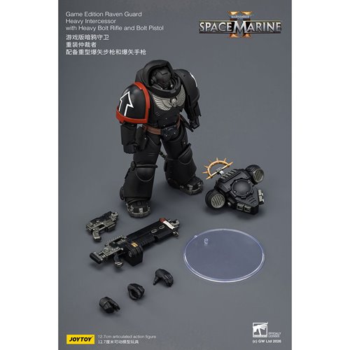 Joy Toy Warhammer 40K Space Marines Game Edition Raven Guard Intercessor Bolt Rifle & Pistol 1:18 Sc