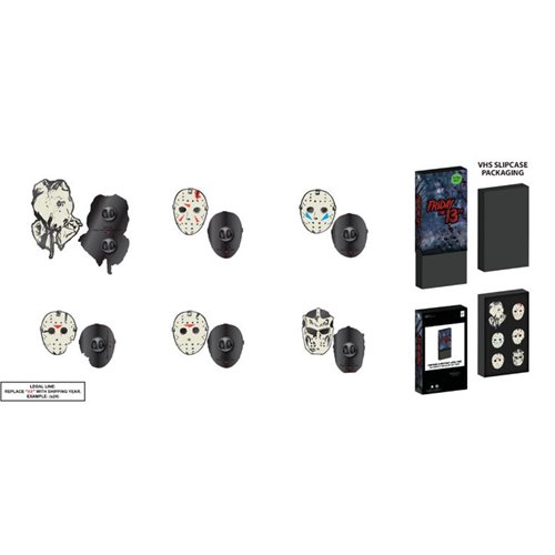Friday the 13th Enamel Pin VHS 6-Piece Set