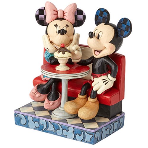 Disney Traditions Mickey Mouse and Minnie Mouse at Soda Shop Love Comes in Many Flavors by Jim Shore Statue