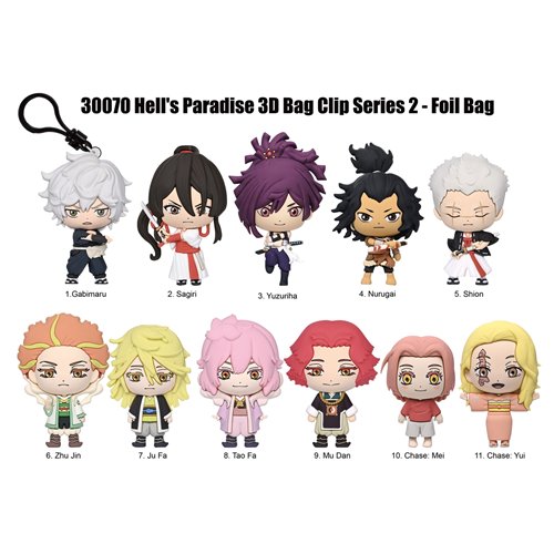 エジデ　803535サイドアクリル Hell's Paradise Series 2 3D Foam Bag Clip Display Case of 24