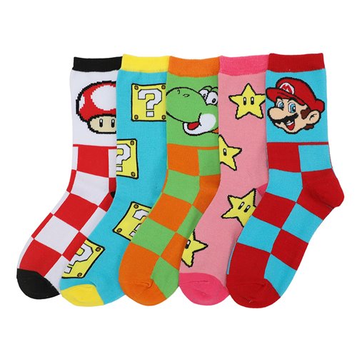 Super Mario Bros. Icons Crew Sock 5-Pack
