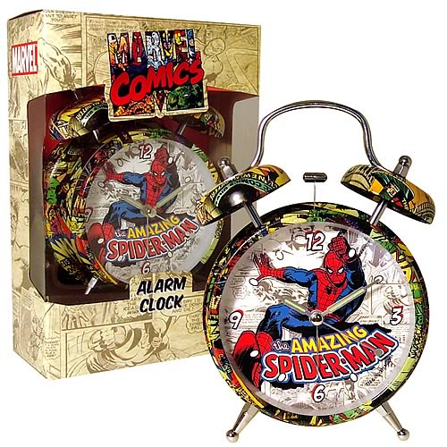 The Amazing Spiderman Retro Wecker aus Metall blau NEU NEW Clock Marvel 
