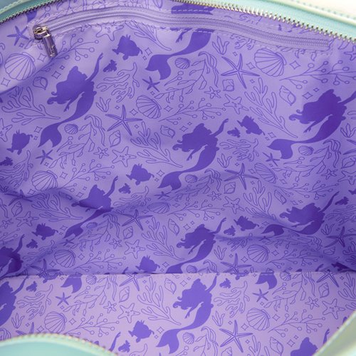 The Little Mermaid Ariel, Flounder, and Sebastian Tote Bag with Coin Bag