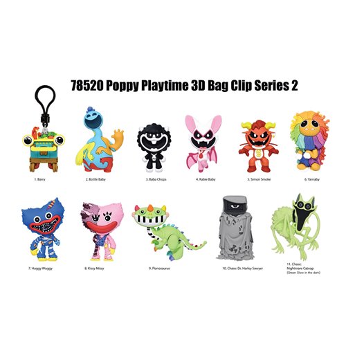 Poppy Playtime Series 2 3D Foam Bag Clip Random 6-Pack