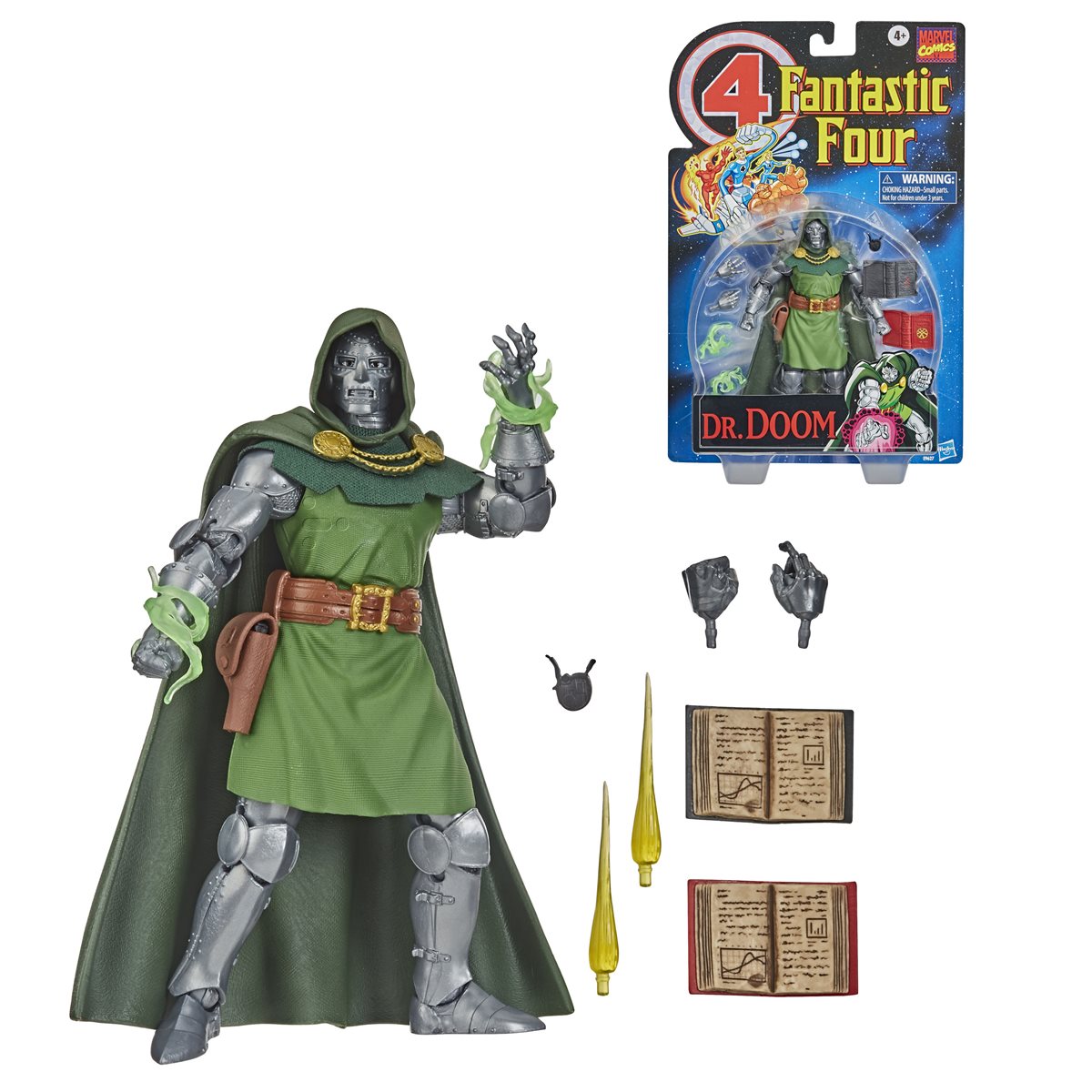 Marvel Legends Fantastic Four Doctor Doom Action Figure – 6" Vintage Series, 1:12 Scale, Boxed With Clothes, Hasbro