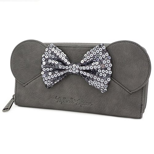 Minnie Mouse Grey Zip-Around Wallet