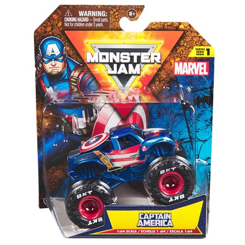 Monster Jam Marvel Monster Truck Single Pack Mix 4 1:64 Scale Vehicle Case of 4