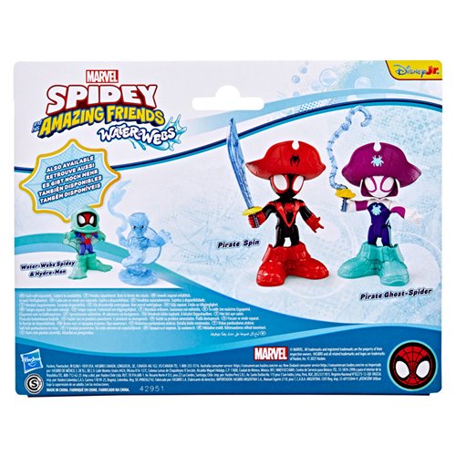 Spidey and his Amazing Friends Water-Webs Pirate Miles Spin Morales & Pirate Ghost-Spider Action Fig