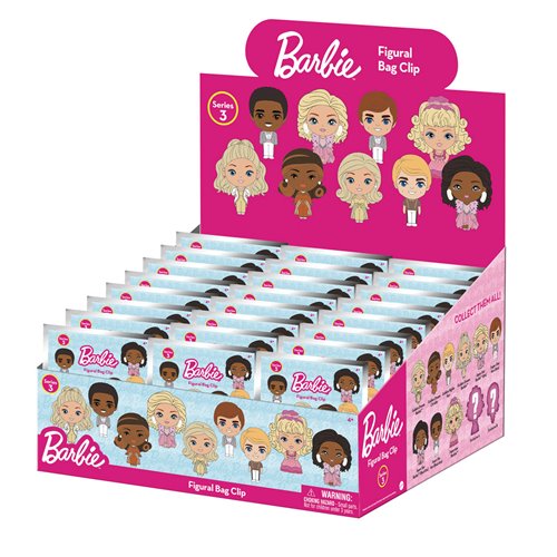 Barbie Series 3 3D Foam Bag Clip Random 6-Pack