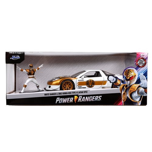 Mighty Morphin Power Rangers 1:24 Scale Die-Cast Metal Vehicle with White Power Ranger Figure