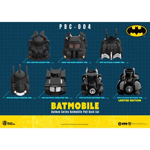 Batman Batmobile Pull Back Car Series PBC-004 Vehicle Blind Box Case of 6
