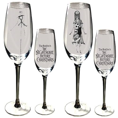 Jack and Sally champagne flute set