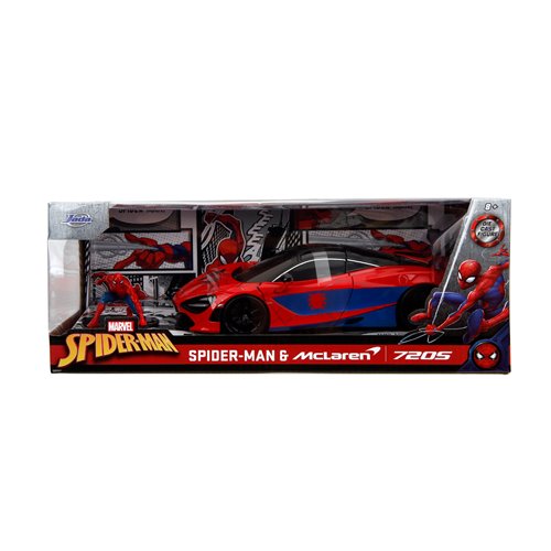 Hollywood Rides Marvel Spider-Man McLaren 720S 1:24 Scale Die-Cast Metal Vehicle with Spider-Man Fig