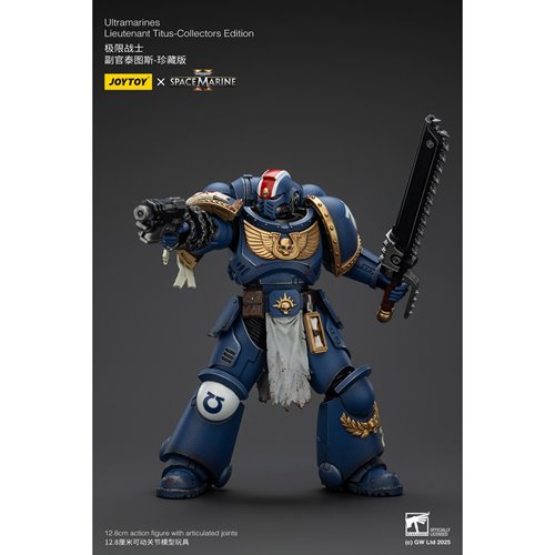 Joy Toy Warhammer Space Marine II Ultramarines Lieutenant Titus Collectors Edition 1:18 Scale Action