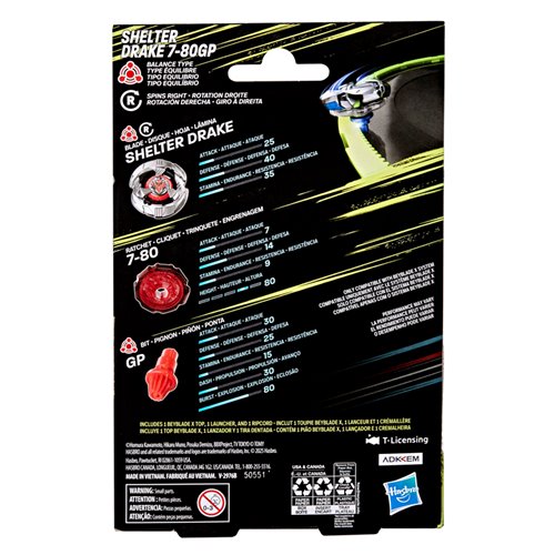 Beyblade X Shelter Drake 7-80GP BX Starter Pack Set