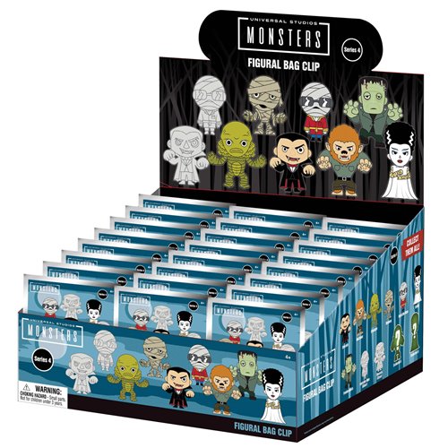 Universal Monsters Series 4 3D Foam Bag Clip Display Case of 24