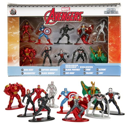 Marvel Avengers Nano Metal figues 10 Pack 100% Die-Cast Mini Figures 
