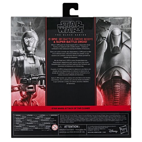 Star Wars The Black Series C-3PO (B1 Battle Droid Body) & Super Battle Droid 6-Inch Action Figures