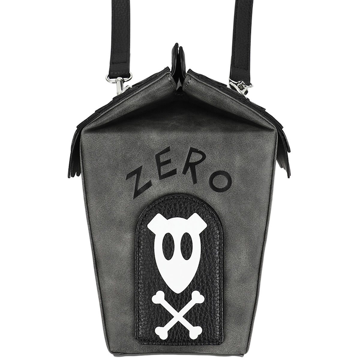 Marble Mini Backpack Crossbody Bag - Black & White