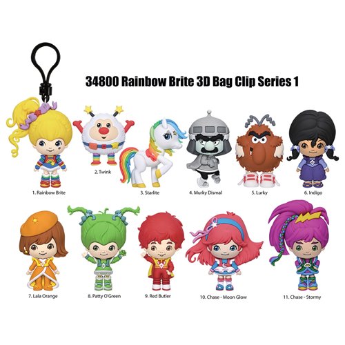 Rainbow Brite 3D Foam Bag Clip Display Case of 24