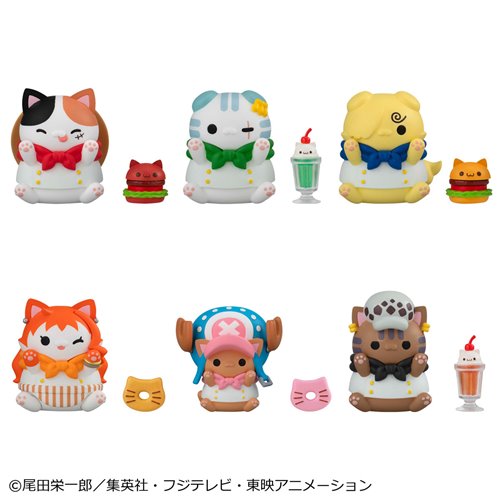 One Piece NyanPieceNyan! DINER! Mega Cat Project Mini-Figure Case of 6