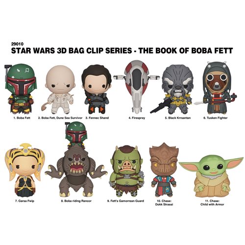 Star Wars: The Book of Boba Fett 3D Bag Clip Random 6-Pack