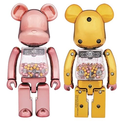 Super Alloyed My First Bearbrick Pink and Gold 2-Pack
