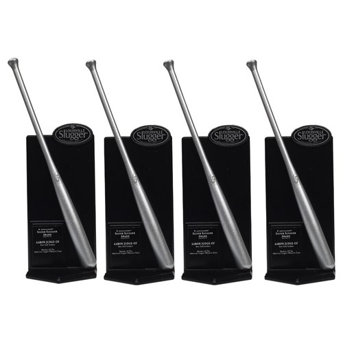MLB SportsPicks New York Yankees Aaron Judge Silver Slugger Trophy Boxed Set