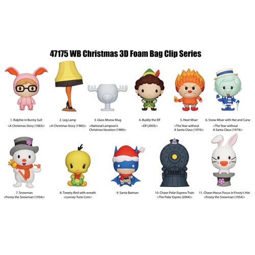 Warner Brothers Christmas Figural Bag Clip Random 6-Pack