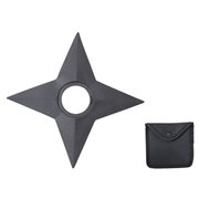 Hero's Edge 4 Point Rubber Throwing Star with Pouch