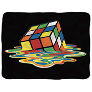 Rubik's Cube Melting Fleece Throw Blanket