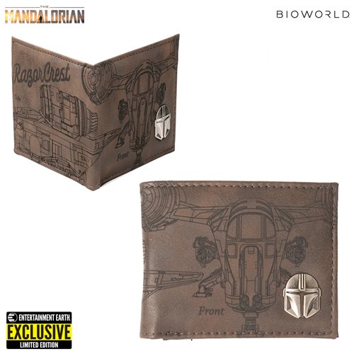Star Wars: The Mandalorian Etched Print PU Bi-Fold Wallet - Entertainment Earth Exclusive