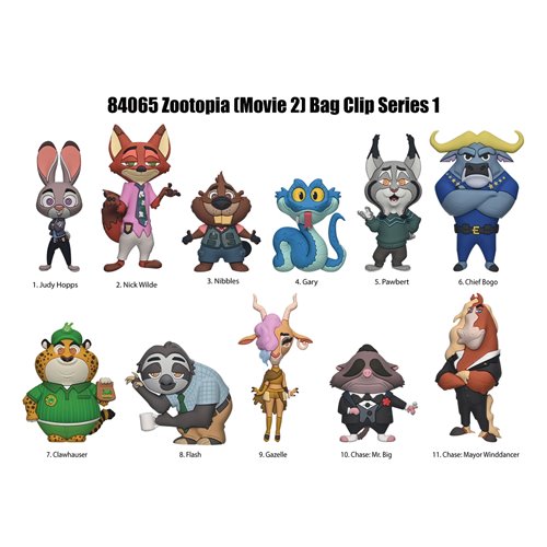 Zootopia 2 3D Foam Bag Clip Display Case of 24