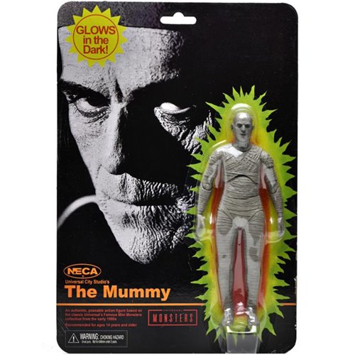 Universal Monsters The Mummy Retro Glow-in-the-Dark Action Figure, Not Mint