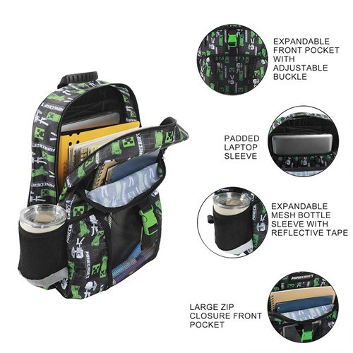 Minecraft All Over Print Youth Backpack Set