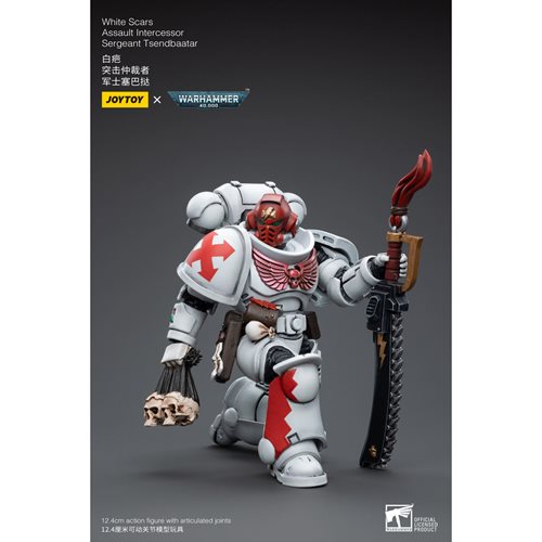Joy Toy Warhammer 40,000 White Scars Assault Intercessor Sergeant Tsendbaatar 1:18 Scale Action Figu