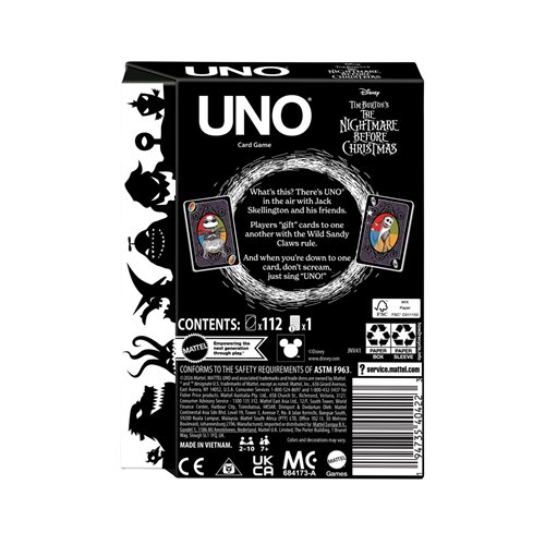 UNO Fandom Tim Burton's The Nightmare Before Christmas Card Game