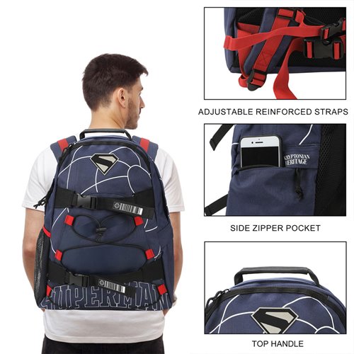 Superman Lightning Pattern Backpack