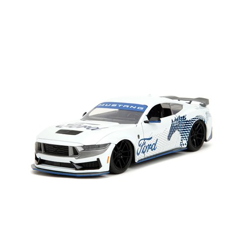 Bigtime Muscle 2024 Ford Mustang Dark Horse Glossy White 1:24 Scale Die-Cast Metal Vehicle