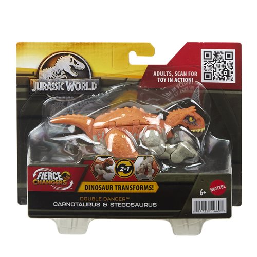 Jurassic World Fierce Changers Double Danger Carnotaurus and Stegosaurus Action Figure